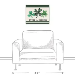 Discount Lucky & Blessed Clover Trio Canvas Art Print St Patricks Day Decorations