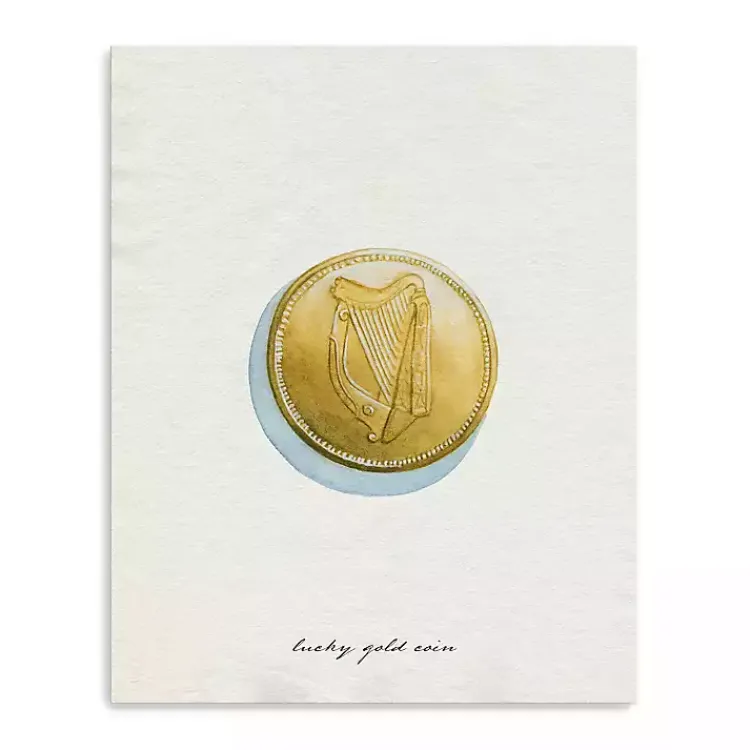 Clearance Lucky Gold Coin Canvas Art Print St Patricks Day Decorations