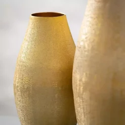 Clearance Lustrous Brushed Metal Vases, Set of 2 Vases