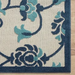 Kirklands Home Outdoor Rugs|Lyla Blue Floral Damask Indoor/Outdoor Rug, 5x8