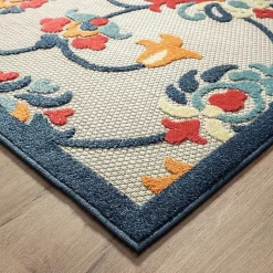 Kirklands Home Outdoor Rugs|Lyla Multi Floral Damask Indoor/Outdoor Rug, 5x8