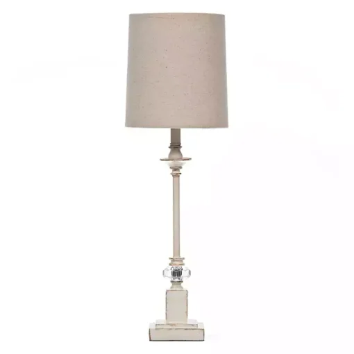 Kirklands Home Buffet Lamps|Mackinaw Cream Crystal Buffet Lamp Ivory