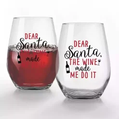 Outlet Made Me Do It Christmas Wine Glasses, Set of 2 Christmas Dining & Entertaining