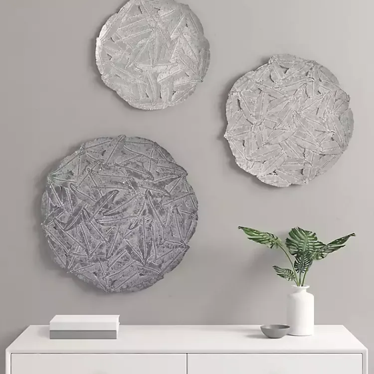 Kirklands Home Wall Plaques|Madison Park Iron Feathers Wall Plaques, Set of 3