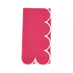 Kirklands Home Table Linens|Magenta Scalloped Edge Napkins, Set of 4 Pink