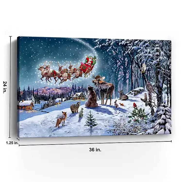 Best Magical Christmas Sleigh Canvas Art Print Christmas Art & Wall Decor