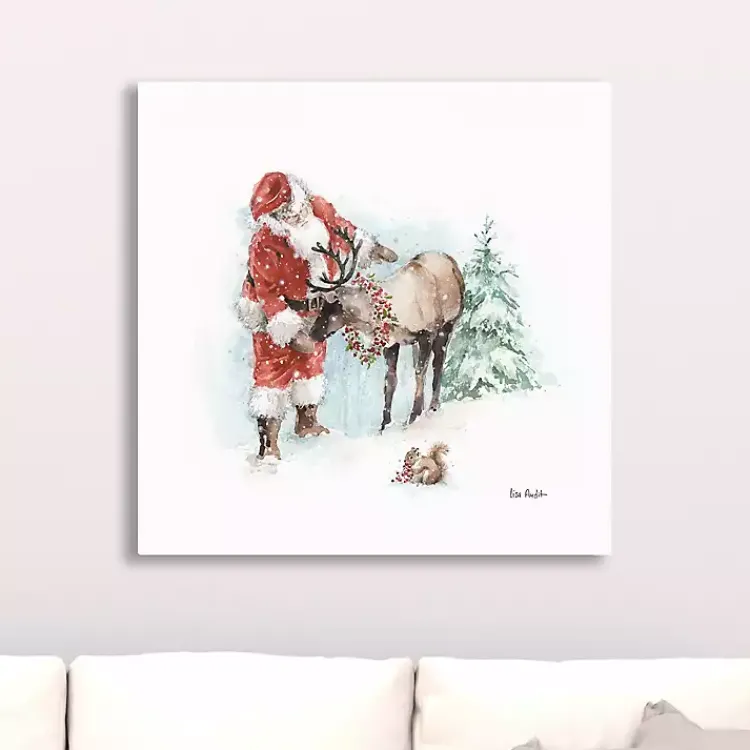 Best Magical Holidays Santa Reindeer Canvas Art Print Christmas Art & Wall Decor