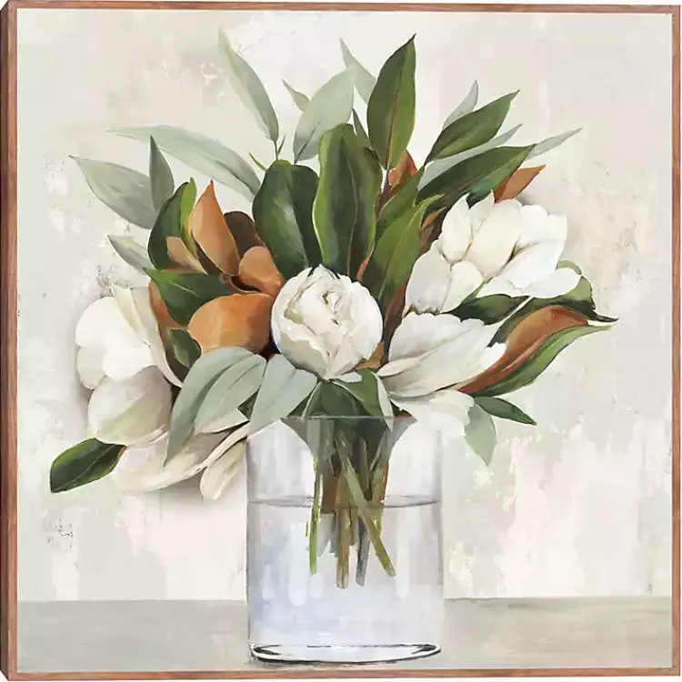 Kirklands Home Canvas Art|Magnolia Bouquet Framed Canvas Art Print
