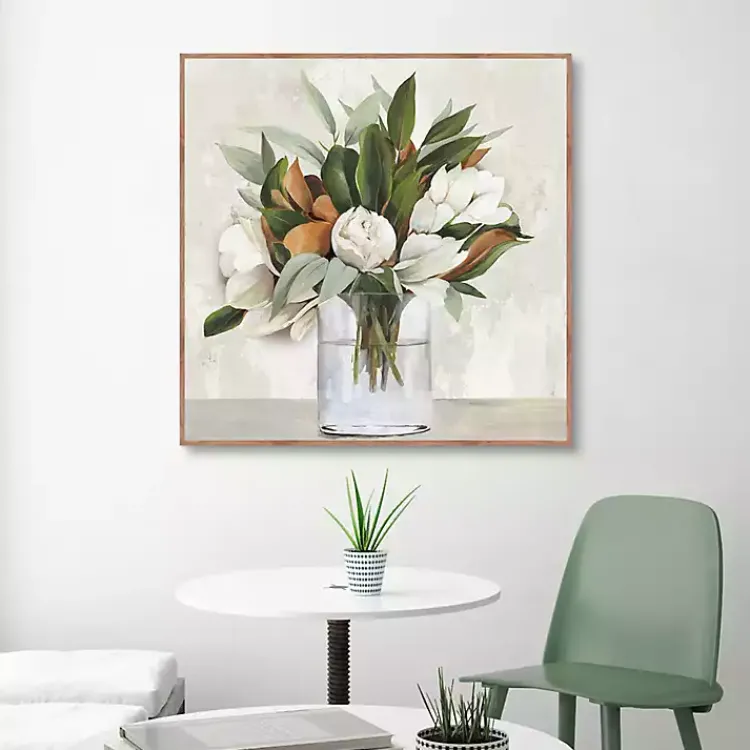 Kirklands Home Canvas Art|Magnolia Bouquet Framed Canvas Art Print