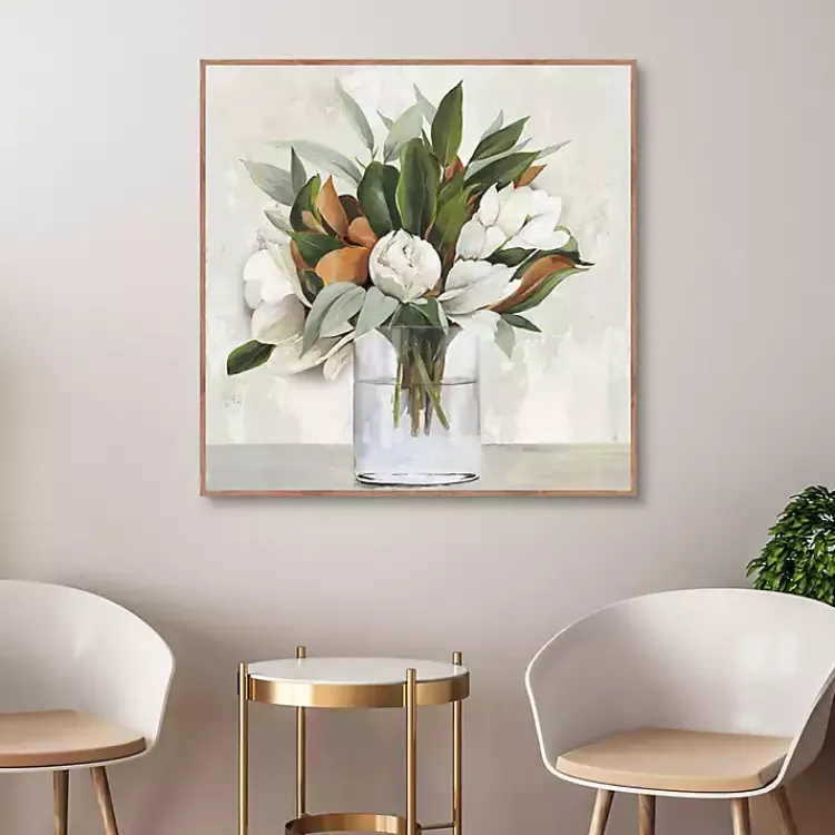 Kirklands Home Canvas Art|Magnolia Bouquet Framed Canvas Art Print