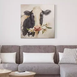 Kirklands Home Canvas Art|Magnolia Cow Canvas Art Print