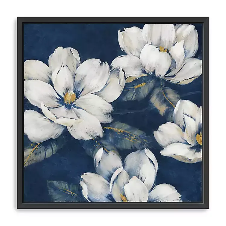 Kirklands Home Framed Art|Magnolias Indigo Framed Giclee Canvas Art Print