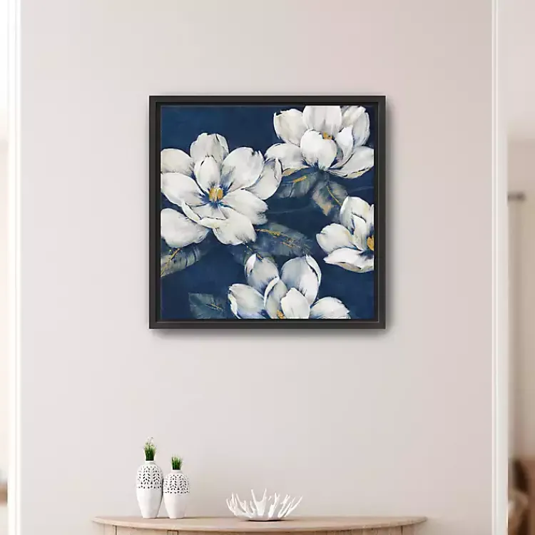 Kirklands Home Framed Art|Magnolias Indigo Framed Giclee Canvas Art Print