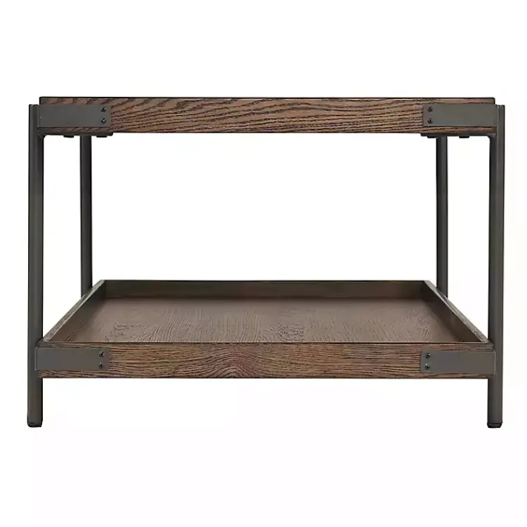 Kirklands Home Coffee Tables|Mahogany Oak Wood Tray Top Coffee Table Brown