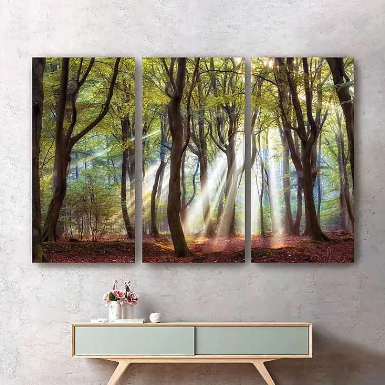 Kirklands Home Canvas Art|Majestic Morning Canvas Art Prints, Set of 3 Green