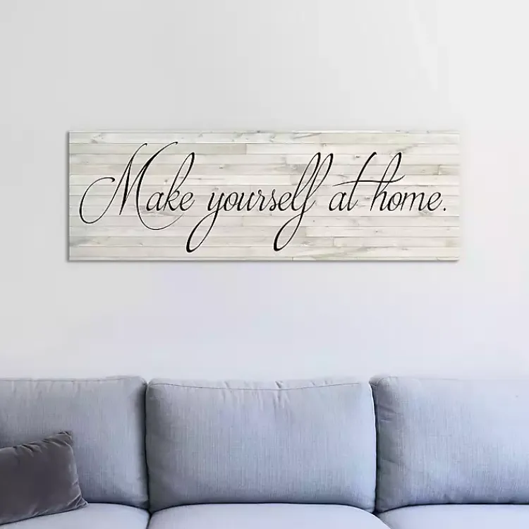 Kirklands Home Wall Quotes & Signs|Make Yourself at Home Canvas Art Print White