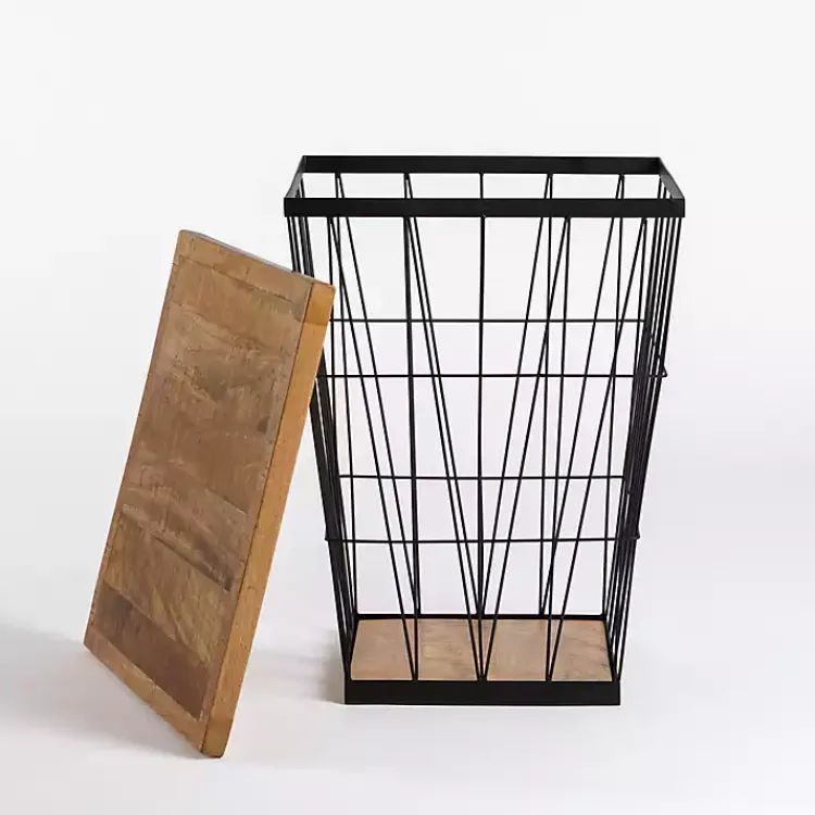 Kirklands Home Accent & End Tables|Mango Wood Storage Basket Side Table