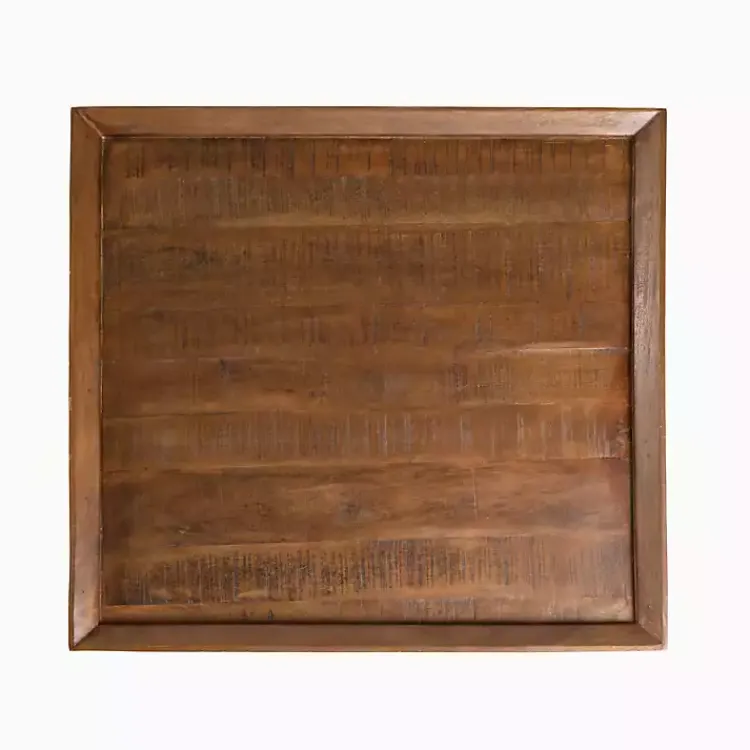 Kirklands Home Coffee Tables|Mango Wood Walnut Angled Square Coffee Table Brown