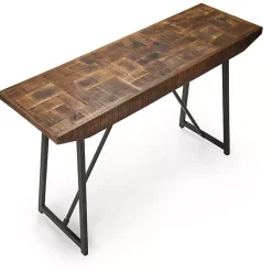 Kirklands Home Console Tables|Mango Wood Willow Parquet Sofa Table Tan