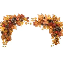Best Maple Leaf and Pomegranate Corner Swags, Set of 2 Arrangements & Greenery