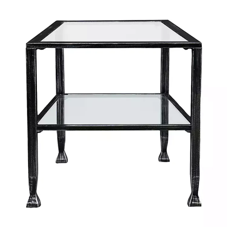 Kirklands Home Coffee Tables|Mara Glass and Metal Coffee Table Black