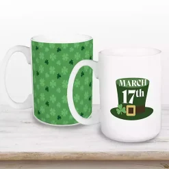 Best March 17th Shamrock Mugs, Set of 2 St Patricks Day Decorations