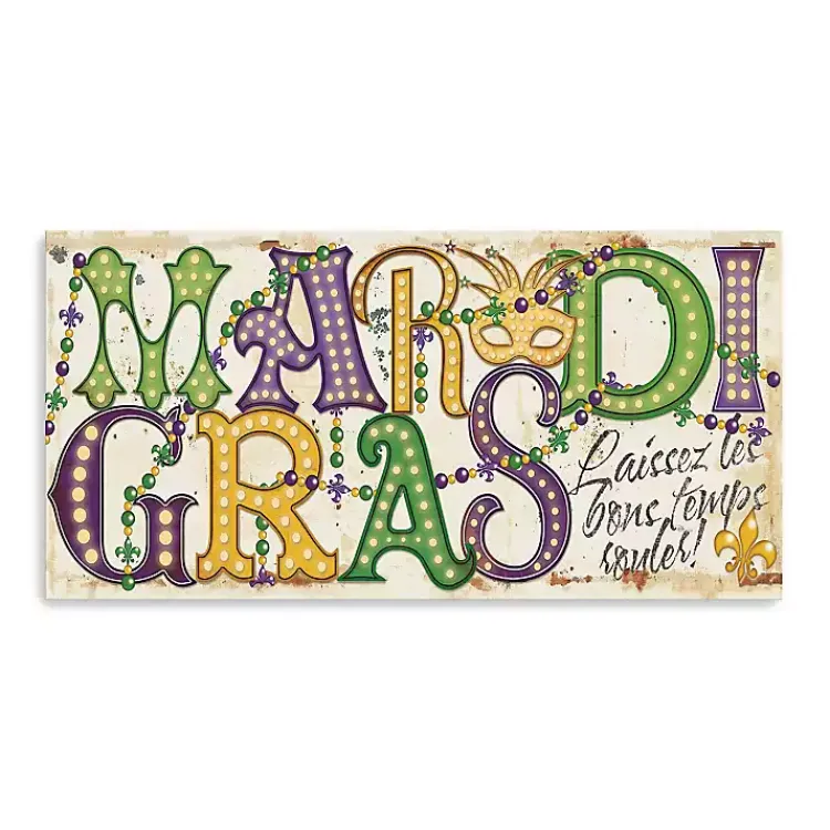 Hot Mardi Gras Mask Canvas Art Print, 20x10 in. Mardi Gras Decorations