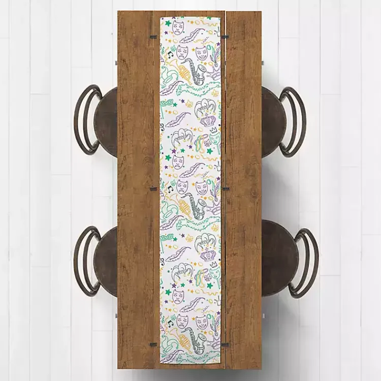 Hot Mardi Gras Party Table Runner, 72 in. Mardi Gras Decorations