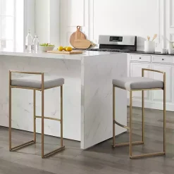 Kirklands Home Bar Stools & Counter Height Stools|Marley and Gold Bar Stools, Set of 2 Gray
