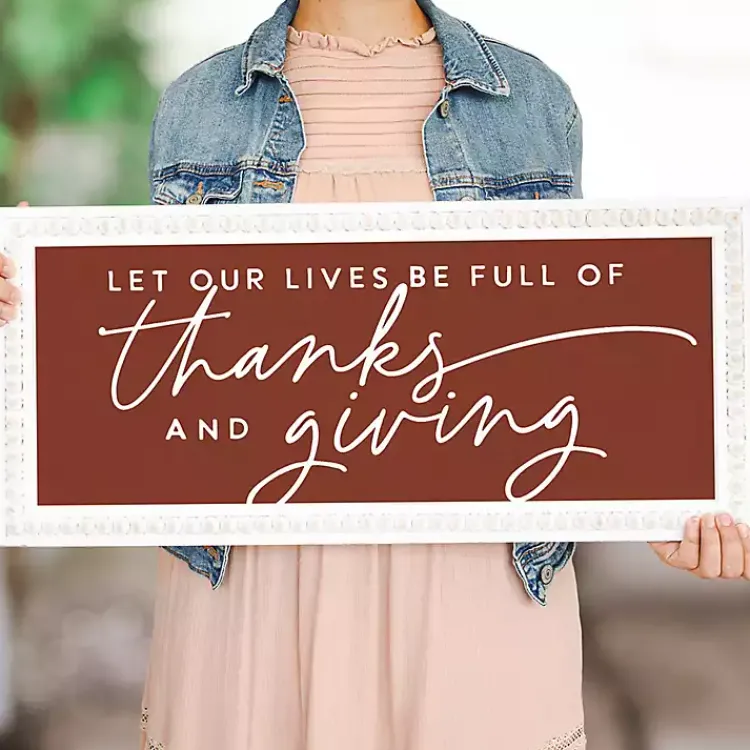 Outlet Maroon Thanks and Giving Framed Plaque Fall