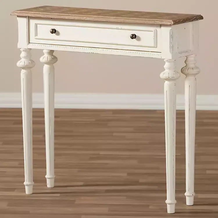 Kirklands Home Console Tables|Marquetterie Whitewashed Oak Top Console Table