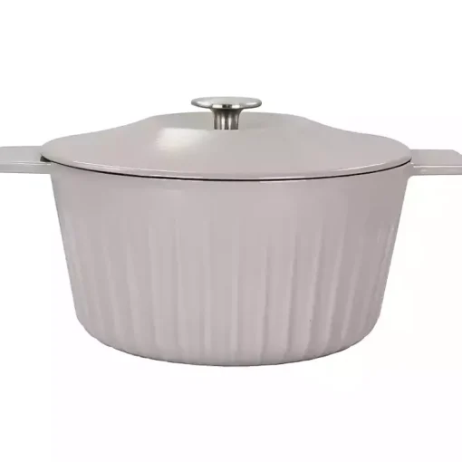 Kirklands Home Bakeware & Cookware|Martha Stewart Ribbed 5 Quart Dutch Oven Gray