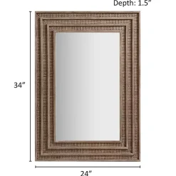 Kirklands Home Decorative Mirrors|Martha Stewart Natural Naomi Wall Mirror Brown