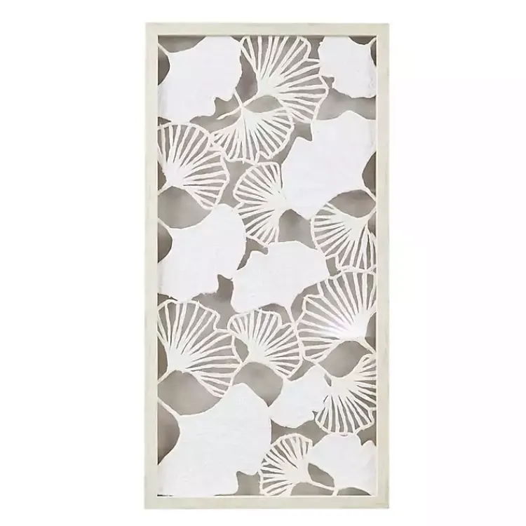 Kirklands Home Wall Plaques|Martha Stewart Rice Paper Ginkgo Leaf Wall Plaque White