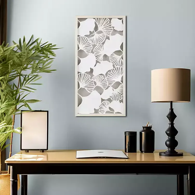 Kirklands Home Wall Plaques|Martha Stewart Rice Paper Ginkgo Leaf Wall Plaque White