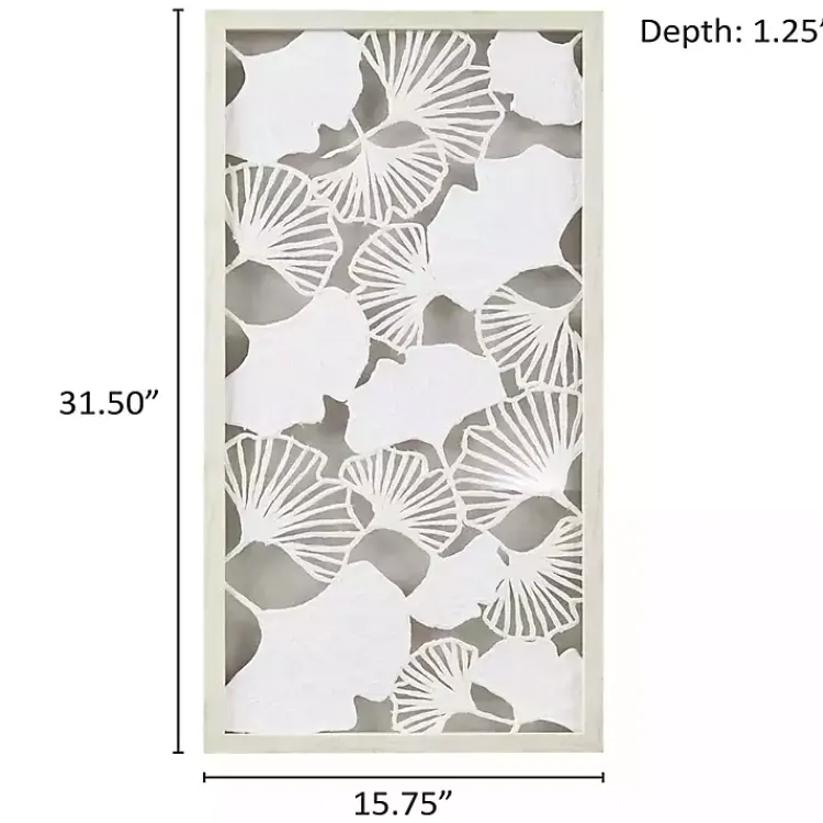 Kirklands Home Wall Plaques|Martha Stewart Rice Paper Ginkgo Leaf Wall Plaque White