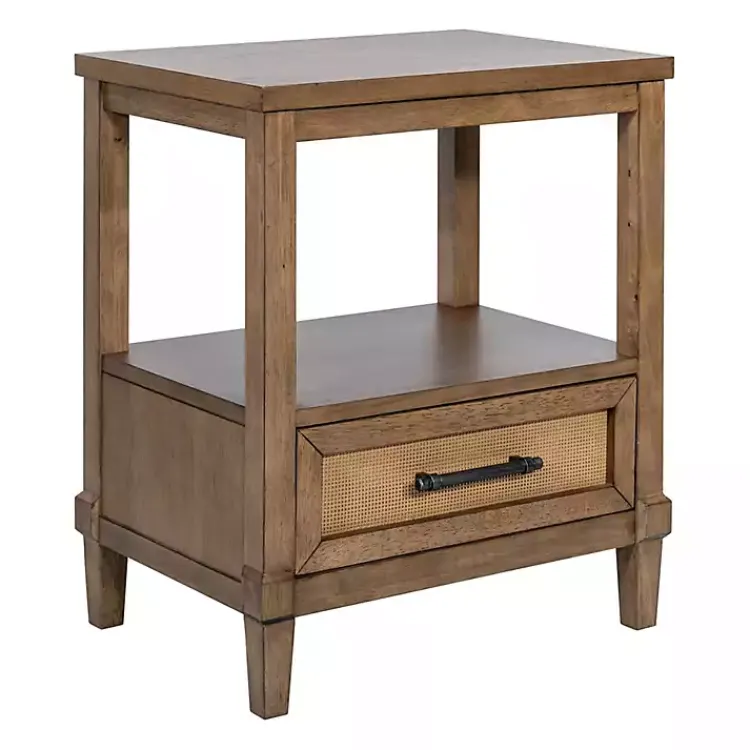Kirklands Home Nightstands|Martha Stewart Toasted Almond Wood Nightsd Tan