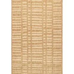 Kirklands Home Area Rugs|Marti Banded Lines Outdoor Rug, 5x8 Tan