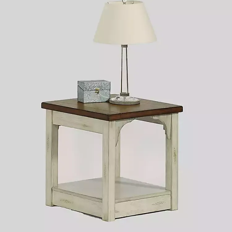 Kirklands Home Accent & End Tables|Mary and Natural Wooden Square Accent Table White