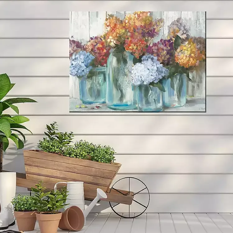 Kirklands Home Outdoor Wall Decor|Mason Jars Outdoor Canvas Art Print Multi