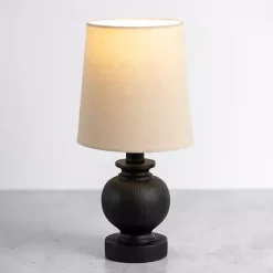 Kirklands Home Table Lamps|Matte Black Baluster Mini Table Lamp Tan