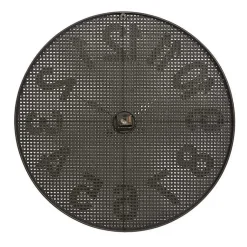 Kirklands Home Clocks|Matte Black Iron Wall Clock, 32 in.