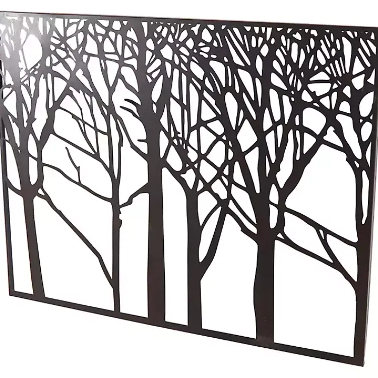 Kirklands Home Wall Plaques|Matte Metal Tree Frame Wall Plaque Black