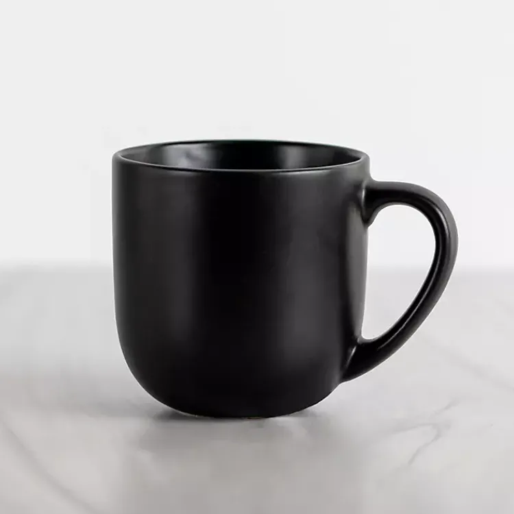 Kirklands Home Glassware & Drinkware|Matte Simple Things Mug Black