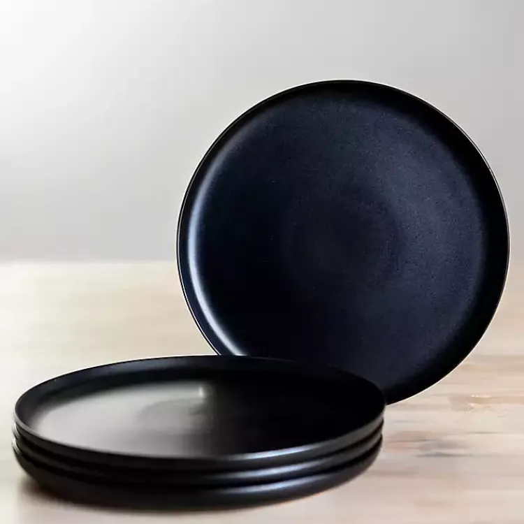 Kirklands Home Dinnerware|Matte Simple Things Salad Plates, Set of 4 Black