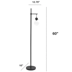 Kirklands Home Floor Lamps|Matte Black Stephen Floor Lamp Clear