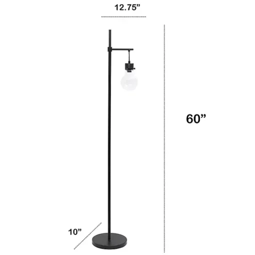 Kirklands Home Floor Lamps|Matte Black Stephen Floor Lamp Clear