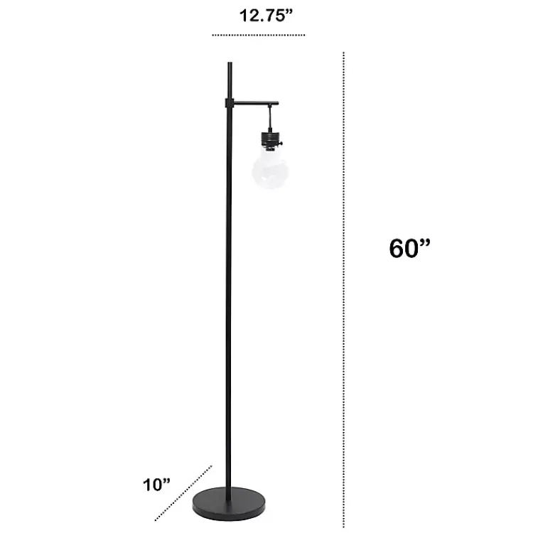 Kirklands Home Floor Lamps|Matte Black Stephen Floor Lamp Clear