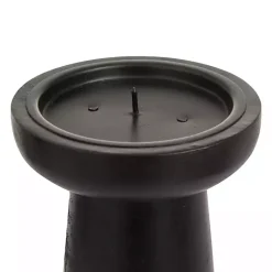 Matte Wood T-Shape Candle Holders, Set of 3 Candle Holders