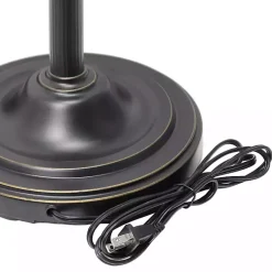 Kirklands Home Floor Lamps|Matte Bronze and White Reading Arm Torchiere Brown